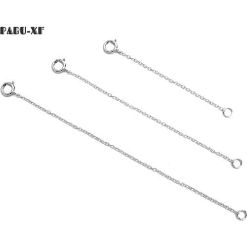 925 Sterling Silver Necklace Extenders for Women Solid Sterling Silver Fine Chain Dainty Durable Strong Removable,Set of 3