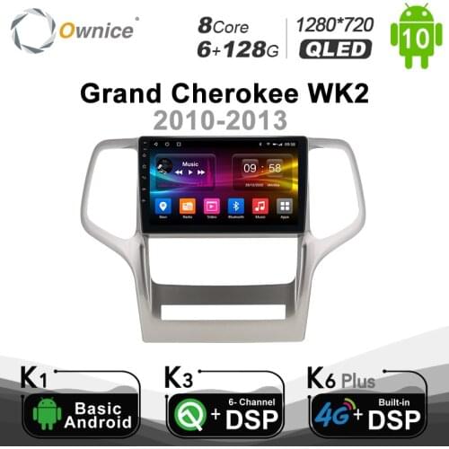 6G+128GOwnice Android 10.0 Car Multimedia for Jeep Grand Cherokee WK2 2010 - 2013 Car Auto Radio 2din Video 4G LTE BT 5.0 SPDIF