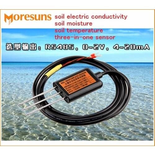 Fast Free Ship EC+T,0-2V EC+T,4-20mA EC+T,RS485 Soil electric conductivity Soil moisture Soil temperature three-in-one sensor