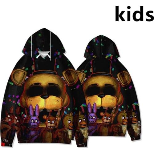 3 To 14 Years Kids Hoodies Five Nights at FNAF 3D Print Sweatshirt Hoodie Boy Girls Outerwear Jacket Tops Children Clothes