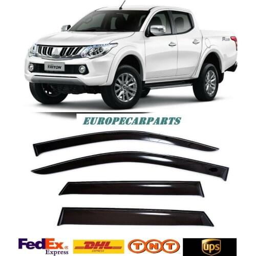 For Mitsubishi L200 2015-2020 Pick-Up Window Side Visors Sun Rain Guard Vent Deflectors 4 pieces