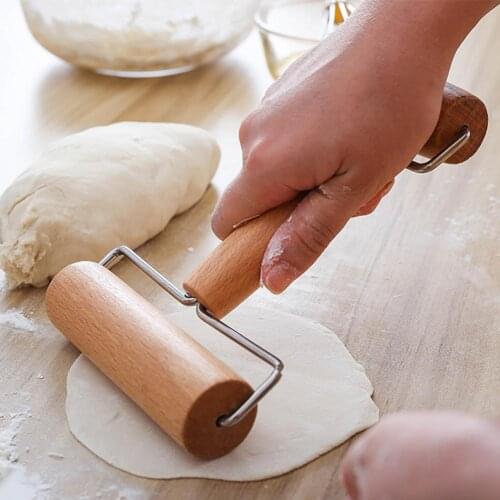 Double-end Wooden Rolling Pin Manual Push Dough Roller Cookie Pizza Baking Tool