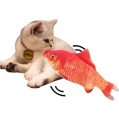 Electric Moving Fish 3D Realistic Plush Cat Toy USB Charging Simulation Fish Cat Chew Bite Supplies Flop Cat Wagging Fish Toy
