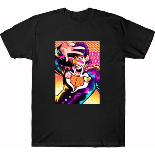 Japanese Anime Jojo Bizarre Adventure Printed TShirt Higashikata Josuke Unique Style Manga Graphic Tops Fashion Casual Camisetas
