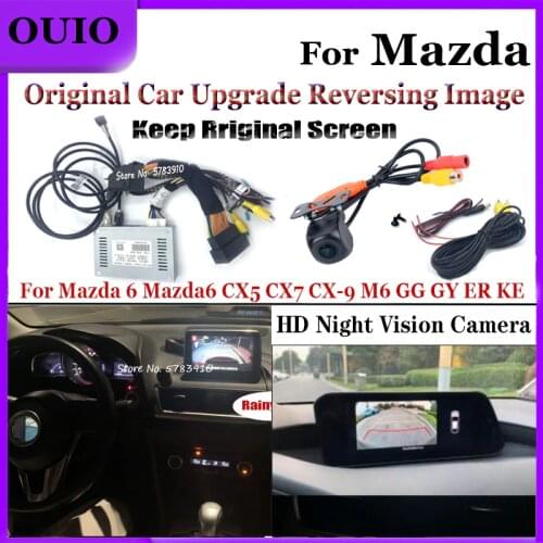 HD Reverse Camera Kit For Mazda 6 Mazda6 CX5 CX7 CX-9 M6 GG GY ER KE Rear Backup Parking Camera Decoder Update Original Screen