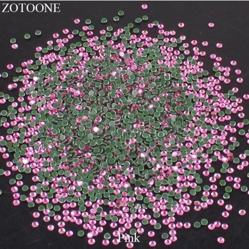 ZOTOONE 1440pcs HotFix FlatBack Glass Pink Rhinestones Nail Art Decorations Stones And Crystals For Clothes Strass Applique E
