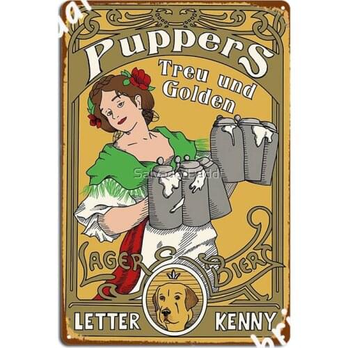 Letterkenny Puppers Art Nouveau Beer Poster Metal Sign Classic Pub Garage Cinema Kitchen Poster Tin Sign Poster