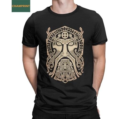 Mens Viking Thor Godmask T Shirts 100% Cotton Clothes Vintage Short Sleeve Crewneck Tees New Arrival T-Shirts