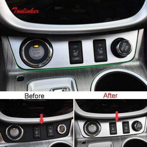 Tonlinker Interior Center Control cigarette Cover Stickers for Nissan Murano 2015-19 Car styling 1 PCS Stainless steel Stickers
