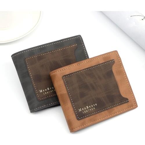 New Mens Wallet Personality Mens Fashion Wallet Hinge Hot Stamping Printing Mens Short Frosted Wallet Casual Wallets
