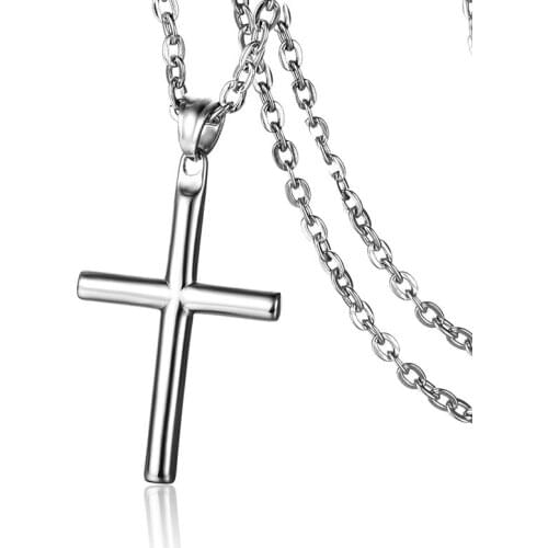 Punk round stainless steel mens gold cross pendants necklaces Cool Mens casting jewelry