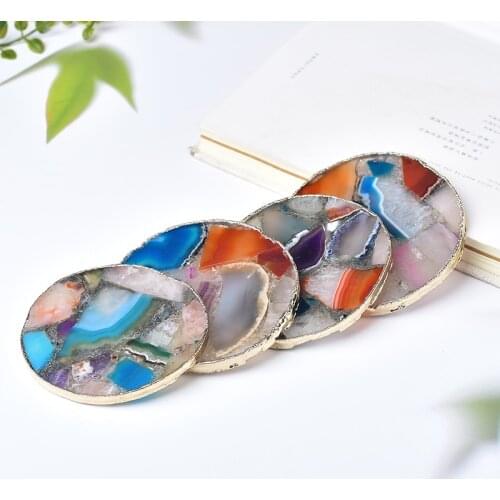 Ring Necklace Pendant Gem Agate Display Plate Home Decor Kitchen Accessories Room Decoration Heat Insulation Coasters Table Mat