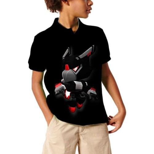 New Summer Boys/girls Polo shirt FashionCasual Fashion ClothesMen Women Shooting game 3D printing Kids Cartoon Lapel