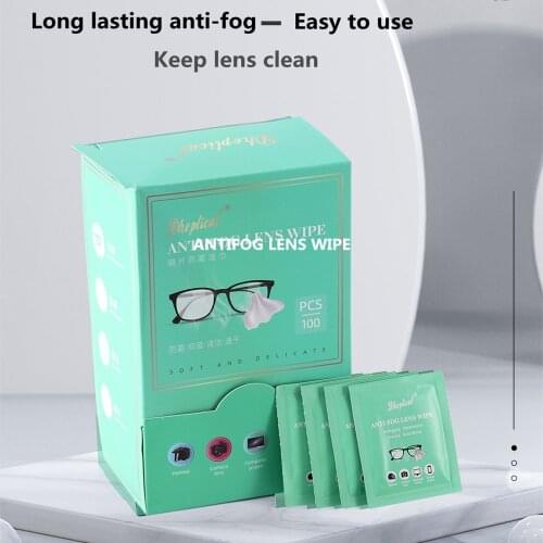 100pcs AntiFog Lens Wipe Cloth Long Lasting Anti Fog Easy To Use Keep Lens Clean Individual Package