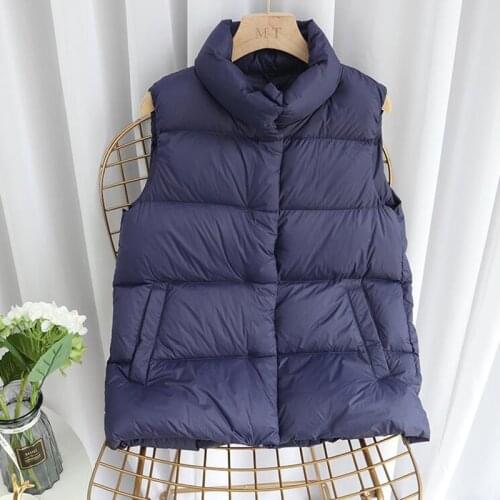 SEDUTMO Winter Plus Size 3XL Thick Duck Down Vest Women Jackets Short Tunic Waistcoat Autumn Puffer Jacket Slim Parkas ED1252