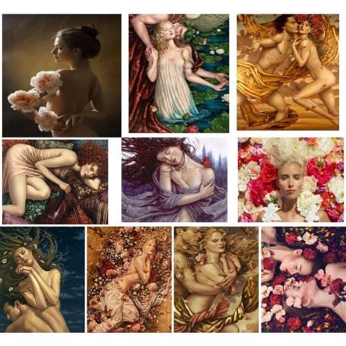 Sexy Nude Girl Paint By Numbers Set Oil Painting For Adults DIY Kits Canvas Frame Picture Drawing Coloring By Numbers Decor Art