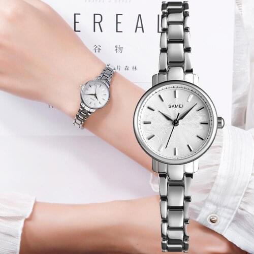 SKMEI Ladies Steel Strap Watch Luxury Fashion Women Quartz Watches Casual Dress Rose Gold Bracelet Waterproof Wristwatch Female