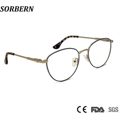 SORBERN Alloy Metal Eyeglasses Luxury Brand Designer Optical Frames Women Men Oval Glasses Fashion Prescription Eyewear 2020 New