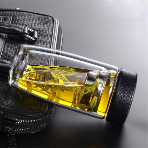 Travel Drinkware Tea Bottle Double Wall Glass Bottled Water Bottle Tea Infuser Tumbler Stainless Steel Filters Tea Strainer