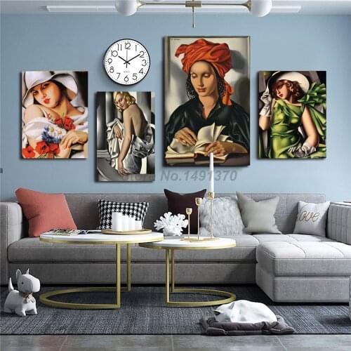 Tamara De Lempicka Sexy Woman Oil Painting Posters And Prints Decorative Wall Art Canvas Pictures For Living Room Home Decor