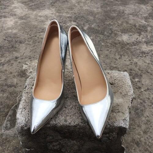 Silver Shiny Patern Extreme 12cm High Heels Stiletto Pointed Toe Party Bridal Pumps Wedding Bride Shoes Womens QP119 ROVICIYA