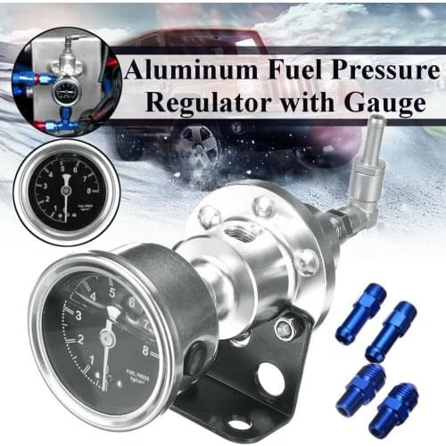 Universal Adjustable Aluminum Fuel Pressure Regulator Fuel Booster Supercharger with Oil Meter Gauge Auto Accessories 4 color