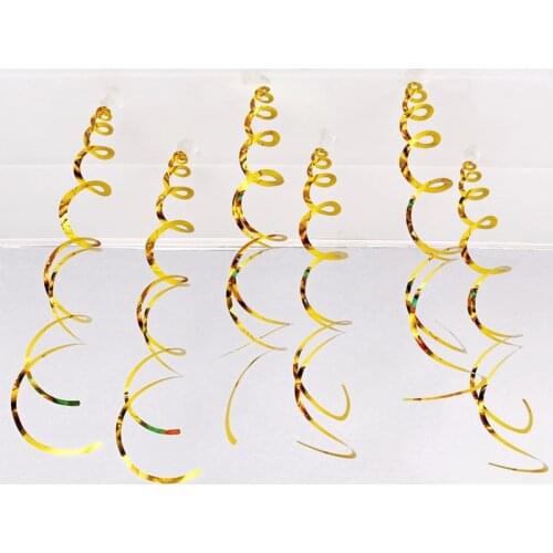 6pcs Spiral Pendant Dangling Swirls Wedding Balloons Garland Hanging Decorations Birthday Party Christmas decor Supplies