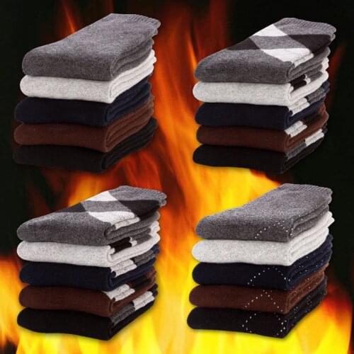 High Quality Mens Thicken Thermal Cotton socks Casual Winter Warm Terry Socks meias masculino 5 pairs / lot