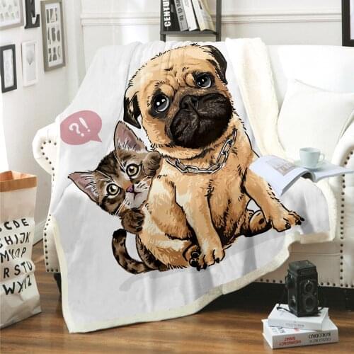 Dog animal Cartoo pattern funny Anime Blanket 3D full printed Wearable Blanket Adults/kids Fleece Blanket drop shippng style