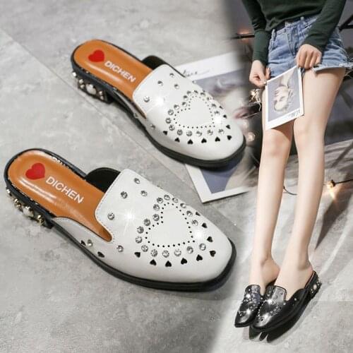 2021 White Elegant Office Shoes Women Temperament High Heels Slip on Sandals Slip-on Comfortable Ladies White Women Shoes