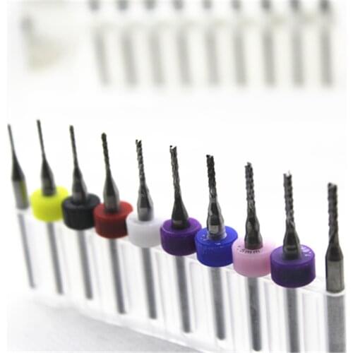 0.8-1.8mm Tungsten Carbide End Mill Engraving Bits CNC Milling Cutter PCB Drill Bits Rotary Burrs 10pcs/lot
