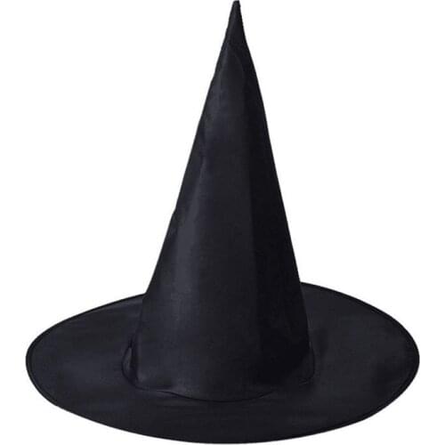 1Pcs Halloween Witch Hat Costume Props Oxford Cloth Adult Masquerade Black Witch Hat for Halloween Costume Party Accessory Gift