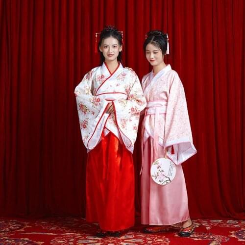 1 set Ancient Costume Womens Hanfu Spring Clothing Chinese Style Clothes Photography Stage Performance Prop Women Girl Gift