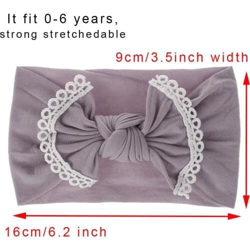 20 pcs/ lot , 21colors Super soft nylon bow headband lace for childrens hair accessories