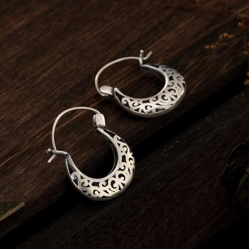 2018 Rushed Promotion Brinco One Deer S990 Coin Hollowed Out, Ancient Personality, Wild Ladies' Earrings Pure Jewelry Wholesale