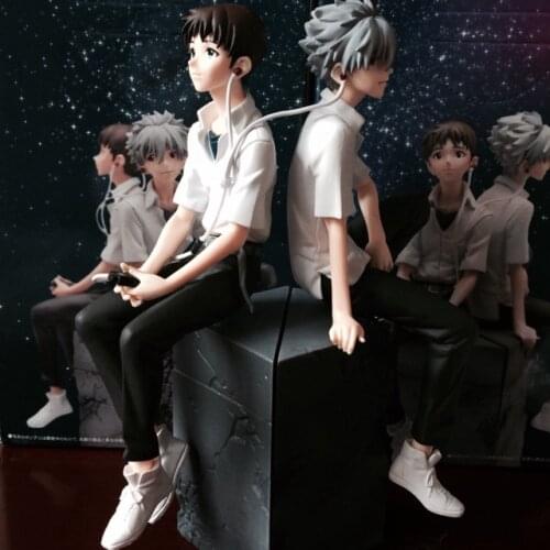23cm Japanese anime figure Ikari Shinji & Ngisa Kaworu PVC Action Figure Set Collectible Model Toys