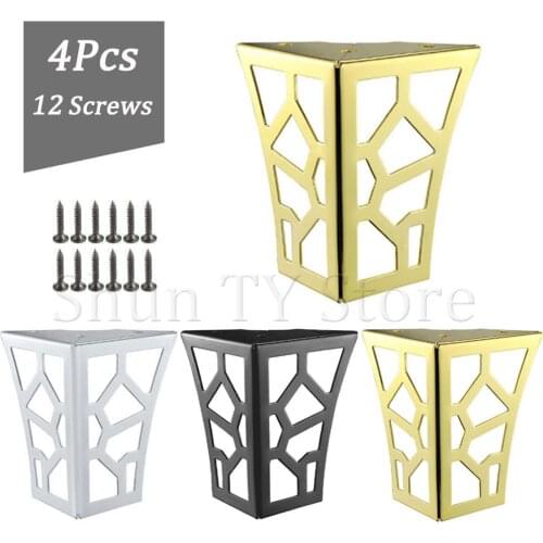 4 Pcs Hollow Out Modern Sofa Legs Furniture Modern Style Sturdy Cabinet Table Leg for Sofa Coffee Table TV Cabinet Legs