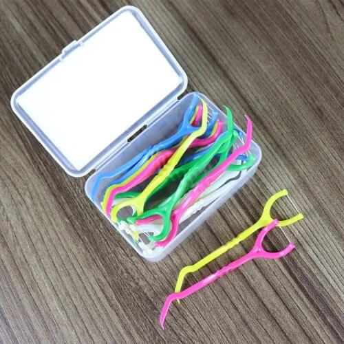 50pcs Packing Colorful Handle Dental Floss Pick