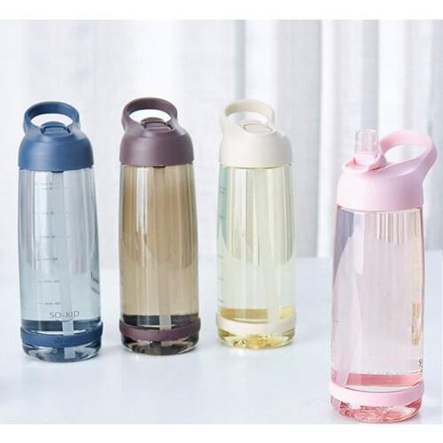 500\850\1000ml Outdoor Water Bottle With Straw Sports Bottles Eco-friendly Hiking Camping Plastic BPA Free Fitness Water Bottle
