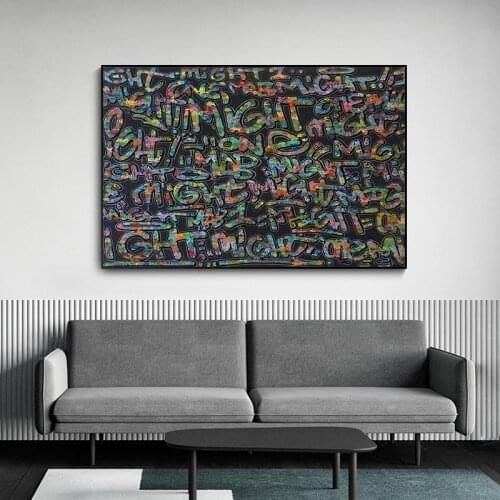Abstract Double Troubles Art Canvas Painting Street Art Letter Wall Art Canvas Paintings Posters and Prints Decorative Wall