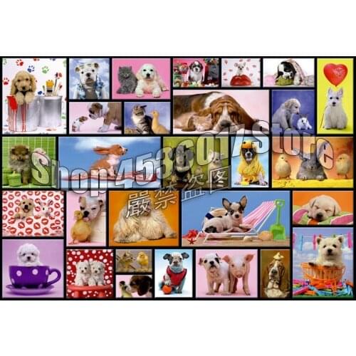 Diy Diamond Painting Animals Cross Stitch Embroidery Wall Sticker Diamond Mosaic Dogs Baby Christmas Painting Crafts Rhinestone