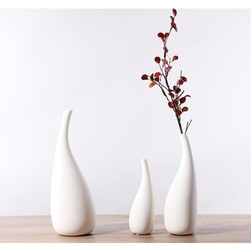 Nordic decoration home white flower vase ins small fresh simple modern living room home decoration flower arrangement Ceramics