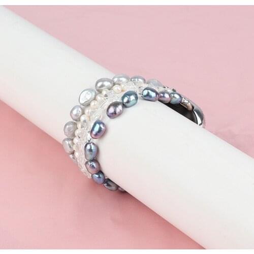 Handmade Beaded Elastic Natural pearl Straps for Fitbit Sense and Versa 3 Smartwatch Replacement Bracelet Accessories Wristband