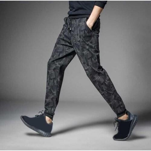 Men Sweatpants Autumn Drawstring Thick Warm Pants Camouflage Ankle Tied Pants Sports Fitness Casual Pants Streetwear