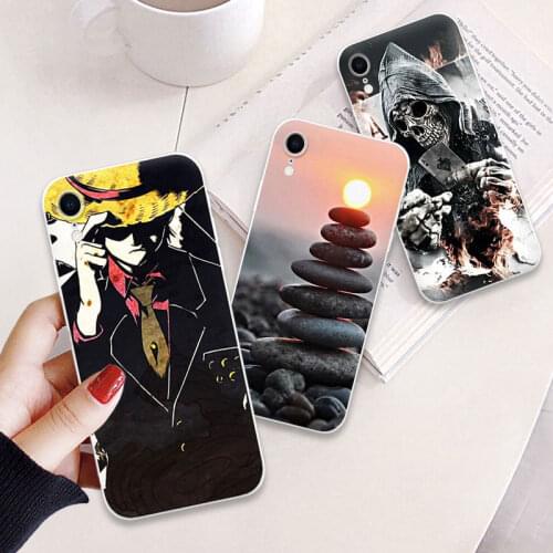 Protective Cover For iPhone XR Case Shockproof Back Ultra Thin Transparent Silicone TPU Color Painting Casing