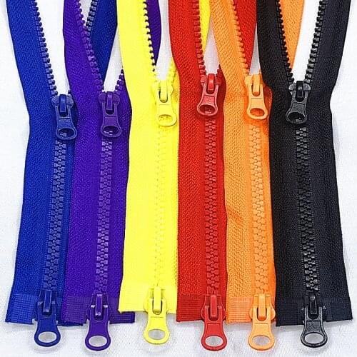 1pcs Double Zippers, 5# 80cm, 90cm, 100cm Plastic Resin Double Zippers, Colored Clothes Sliders, Clothes Bags, Sewing Materials