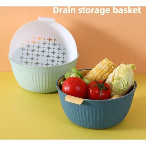 Double-layer Vegetable Washing Basin, Household Kitchen, Washing Vegetables, Fruit Basket, Living Room, Fruit Storage Basket