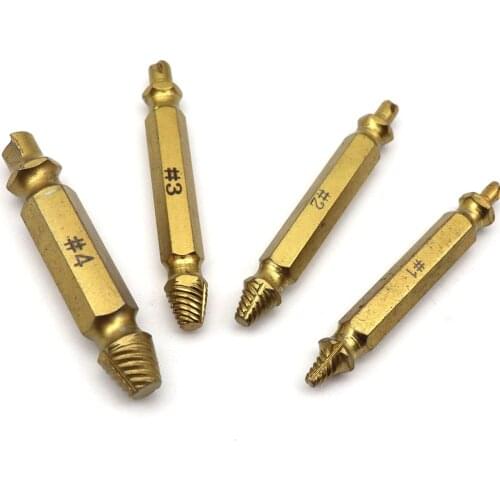 Broken Breakage Head Screw Extractors Double Ended Damaged Screw Extractor Wood Bolts Remover Extract Drill Tool