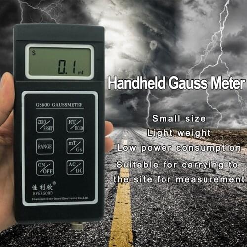 GS600 Gaussmeter Teslameter AC / DC Magnetic Field Gauss Meter 0~200MT~2000MT