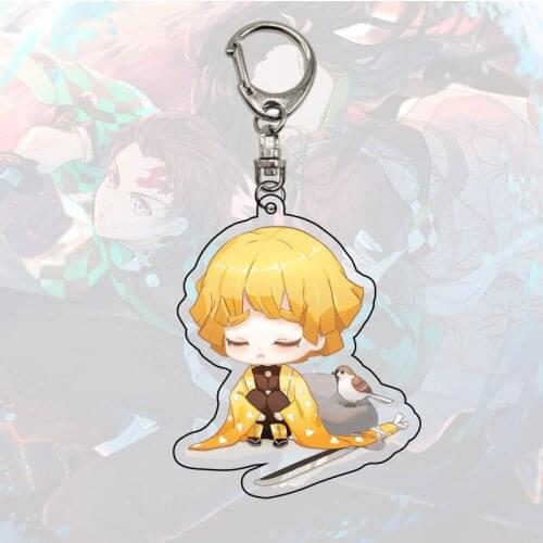 Anime Collection Demon Slayer Acrylic Transparent Keychain Comic Figure Itachi Sasuke Key Ring Pendant